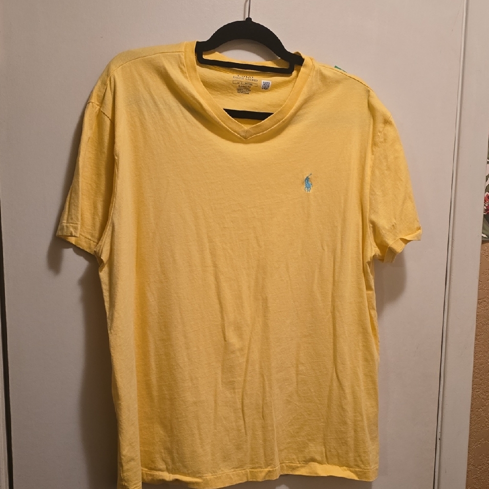 Polo by Ralph Lauren Men's Yellow V-Neck Shirt